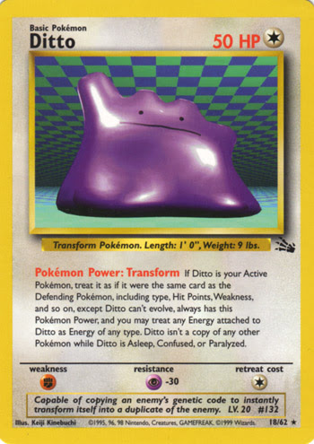 Ditto card from the Fossil TCG expansion.