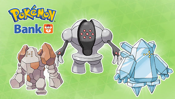 The three Regi Pokémon are the next Pokémon Bank Events