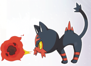 Litten fires a furball!