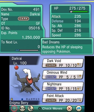 The website also accidentally lists Darkrai coming with the move Nightmare twice. We don't believe it has anything to do with Missingno however.
