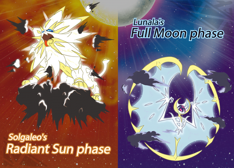 Legendary Pokemon Solgaleo and Lunala In The Alola Region - The