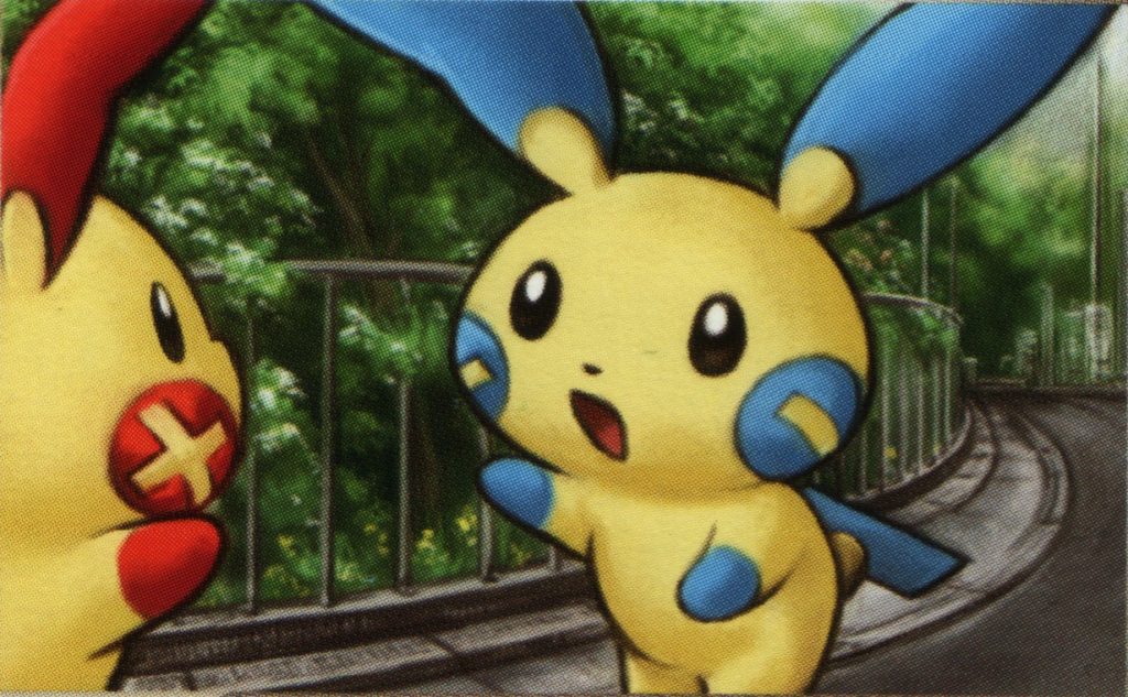 Plusle and Minun discussing the positive and negative aspects of third versions.