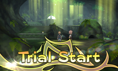 "Trial Start" — the player begins the first trial.