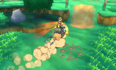 You can ride Tauros to break rocks in the middle of the road.