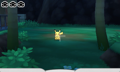 Pikachu spotted through the Poké Finder.